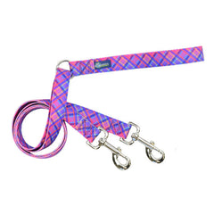 Neon Sunrise Pink Plaid Training Leash