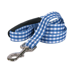 Southern Dawg Gingham Navy Blue Premium Dog Leash