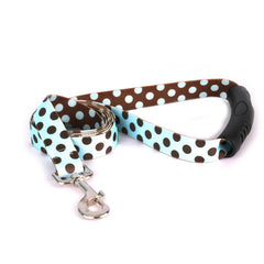 Blue and Brown Polka Dot EZ-grip Dog Leash