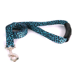 Leopard Teal EZ-grip Dog Leash