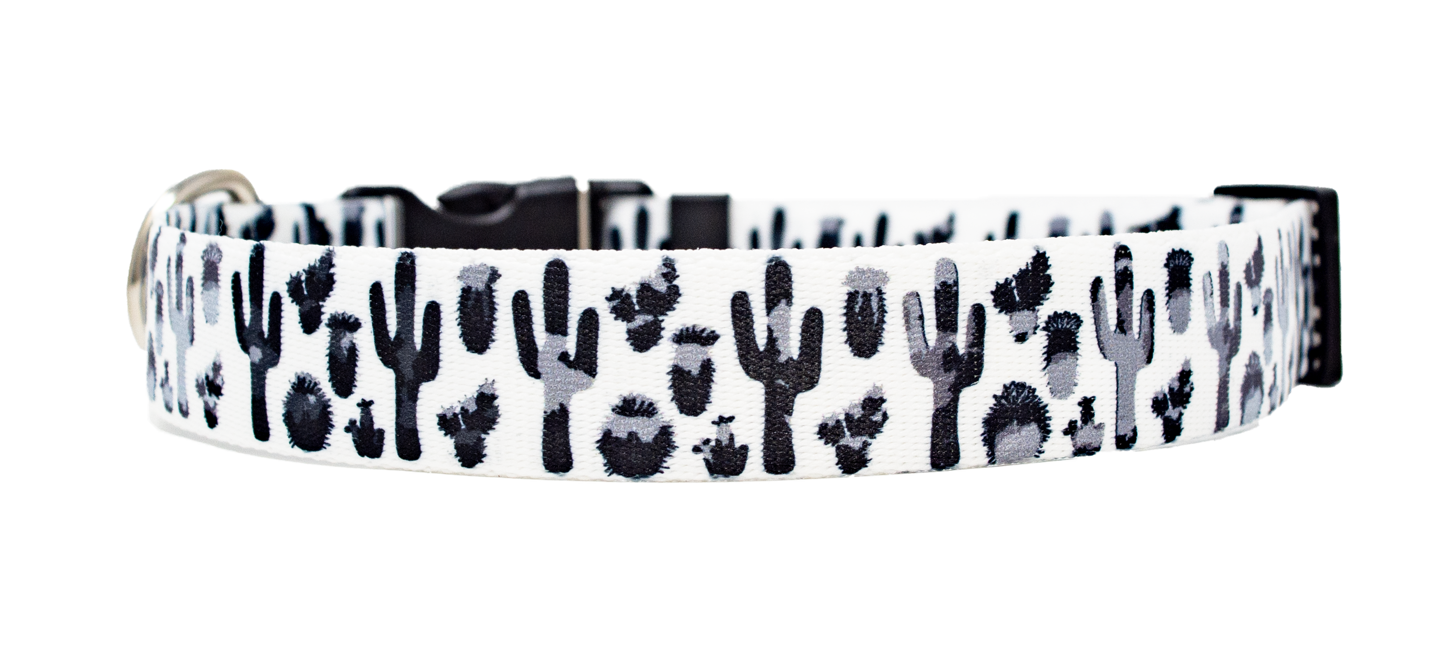 Black and White Cactus Dog Collar