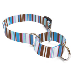 Brown Stripes Martingale Dog Collar