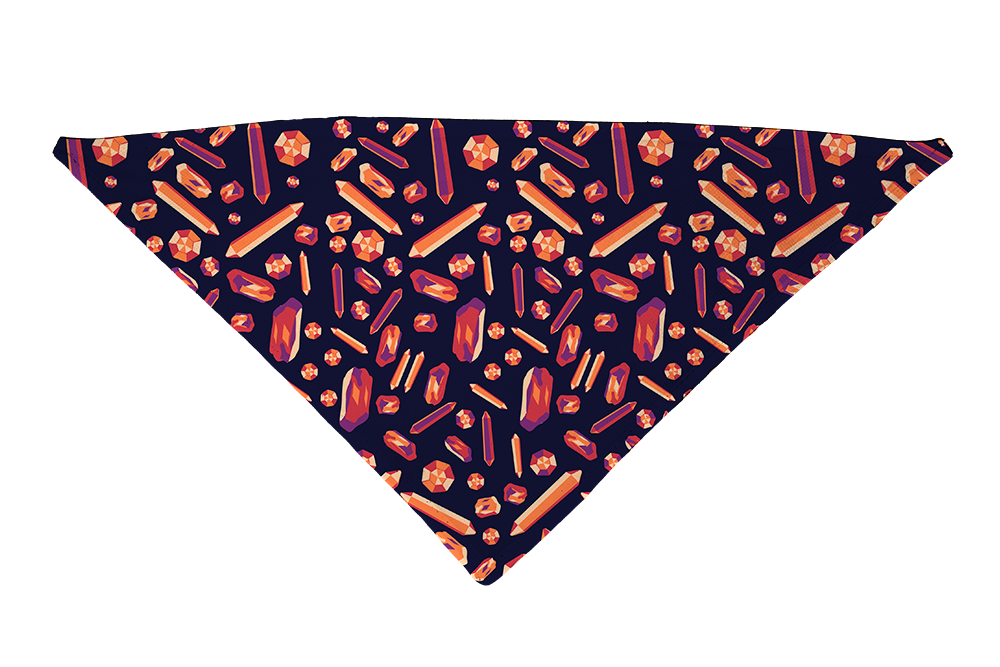 Crystals Orange Dog Bandana