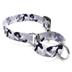 Black and White Camo Martingale Dog Collar