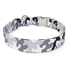 Black and White Camo Sterling Premium Dog Collar