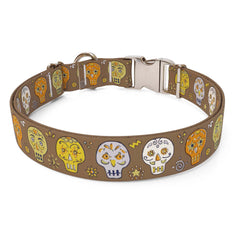 Candy Skulls Sterling Premium Dog Collar
