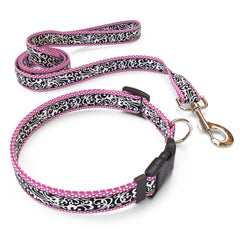 Matching Chantilly Pink Dog Collar and Leash