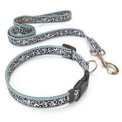 Matching Chantilly Teal Dog Collar and Leash
