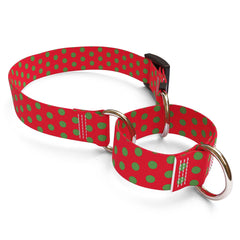 Christmas Polka Dot Martingale Dog Collar