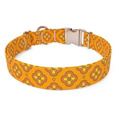 Boho Cleo Orange Sterling Premium Dog Collar