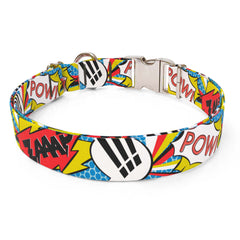 Comic Print Sterling Premium Dog Collar