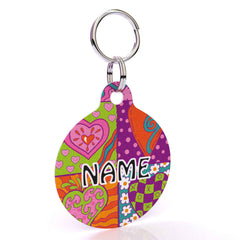 Crazy Hearts Multi HD Dog ID Tag