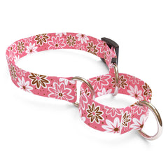 Daisy Chain Pink Martingale Dog Collar