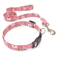 Matching Daisy Chain Pink Dog Collar and Leash