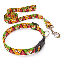 Matching Fall Fox Dog Collar and Leash