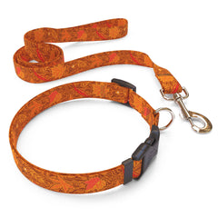 Matching Fall Leaves Dog Collar and Leash