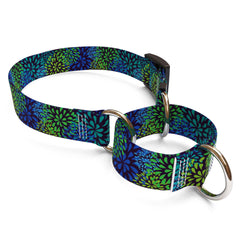 Flowerworks Blue Martingale Dog Collar