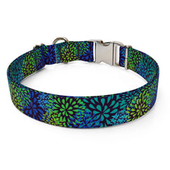 Flowerworks Blue Sterling Premium Dog Collar