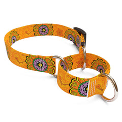 Folk Flowers Martingale Dog Collar