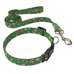 Gingerbread Green Dog Collar