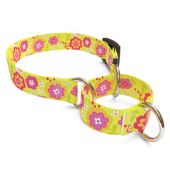 Green Bouquet Martingale Dog Collar