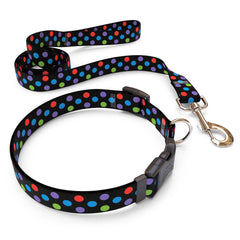 Matching Gumballs Dog Collar and Leash