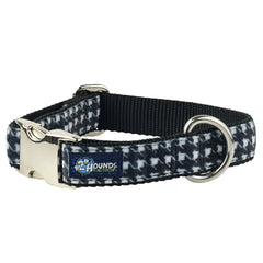 Houndstooth Black & White Velvet Essential Dog Collar