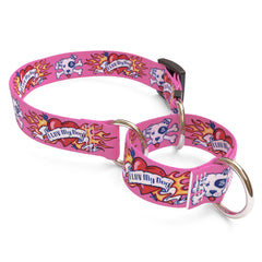 I Luv My Dog Pink Martingale Dog Collar