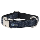 Industrial Geometric Black Velvet Essential Dog Collar