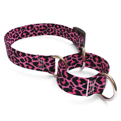 Leopard Pink Martingale Dog Collar