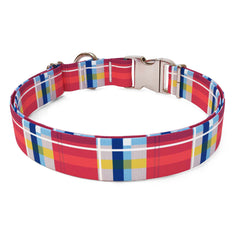 Madras Burgundy Sterling Premium Dog Collar