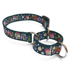 Merry Christmas Martingale Dog Collar