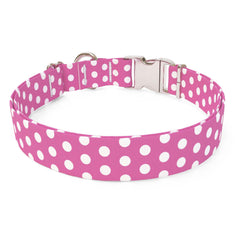 New Pink Polka Dot Sterling Premium Dog Collar