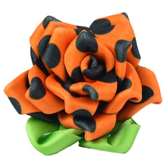 Collar Flower - Orange and Black Dots