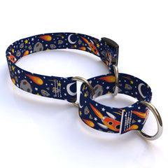 Outer Space Blue Dog Collar