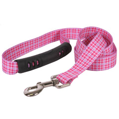 Preppy Plaid Pink EZ-grip Dog Leash