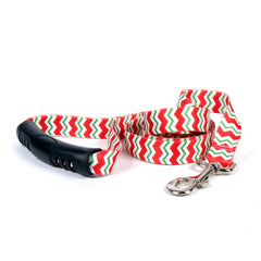 Peppermint Chevron Stripes EZ-grip Dog Leash