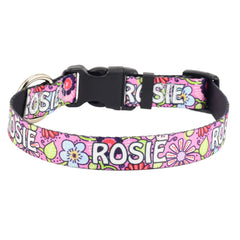 Personalized Petal Party Pink Dog Collar