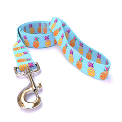 Pineapple Party Blue Dog Leash