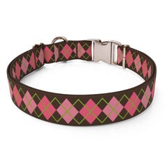 Pink Argyle Sterling Premium Dog Collar