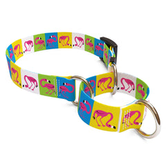 Pink Flamingo Martingale Dog Collar