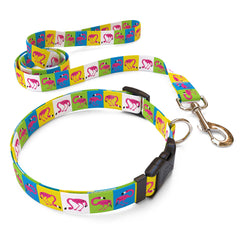 Matching Pink Flamingo Dog Collar and Leash