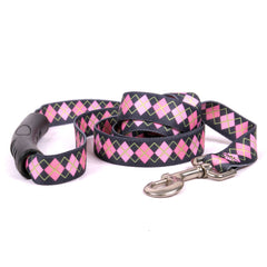 Pink Argyle EZ-grip Dog Leash