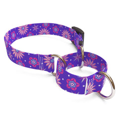 Purple Flowers Martingale Dog Collar