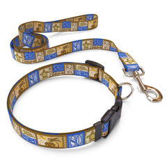 Matching Tiki Print Dog Collar and Leash