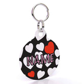 White Hearts HD Dog ID Tag