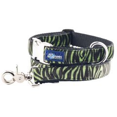 Wild Stripes Green Velvet Essential Dog Collar
