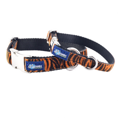 Wild Stripes Orange Velvet Essential Dog Collar