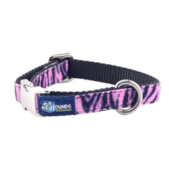 Wild Stripes Pink Velvet Essential Dog Collar