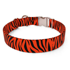 Zebra Print Rust Sterling Premium Dog Collar